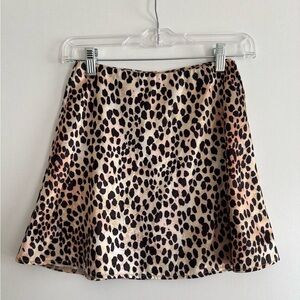 Leopard Print A-Line Skirt